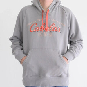 Cabela's Gray And Peach Embroidered Outdoor  Sporting Pullover Sweater XL